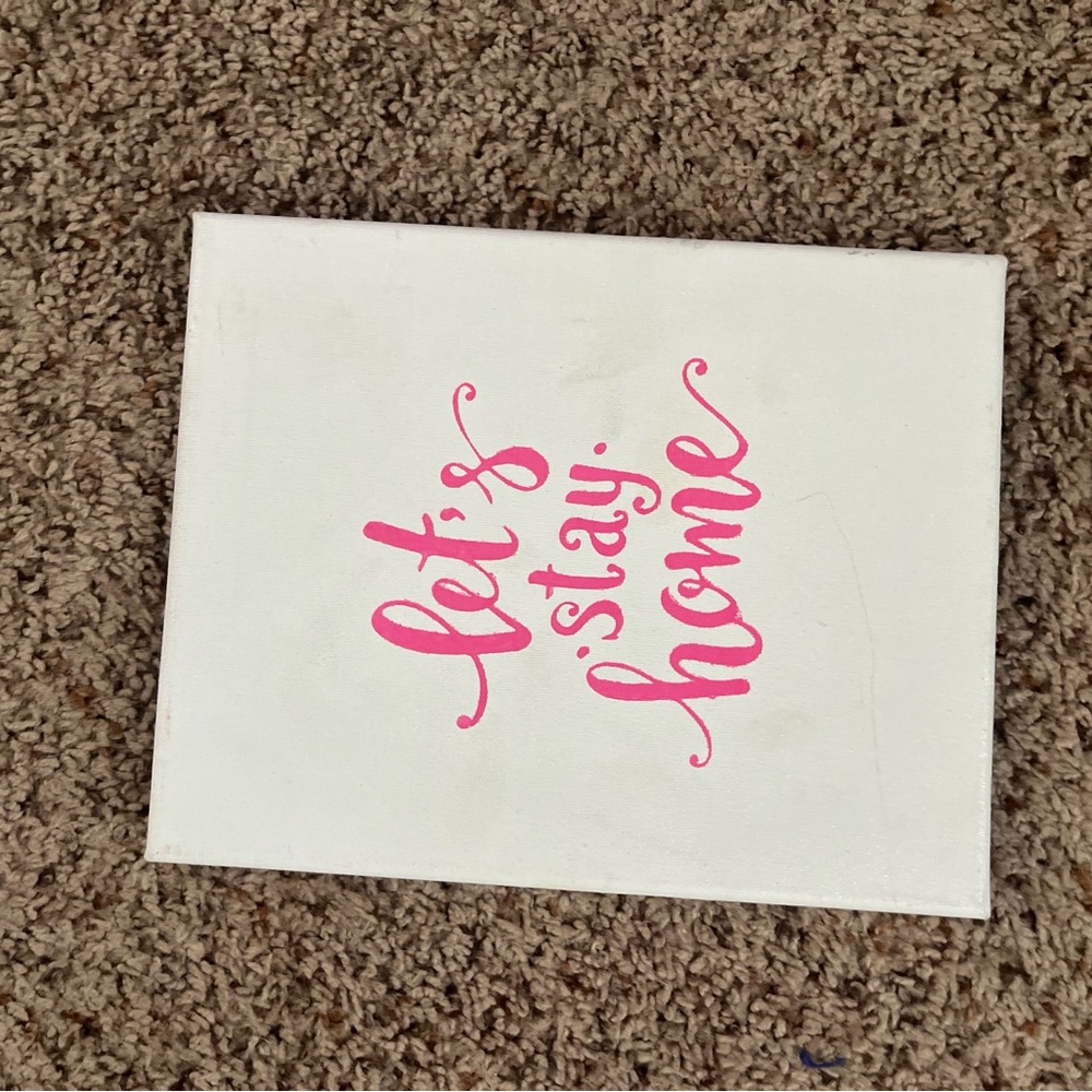 White Canvas with Pink Text